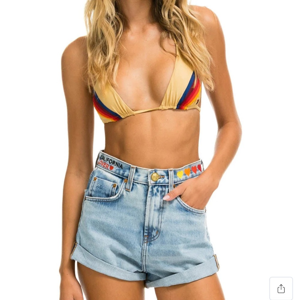 Aviator Nation Light Blue Denim Shorts - Picture 3 of 5